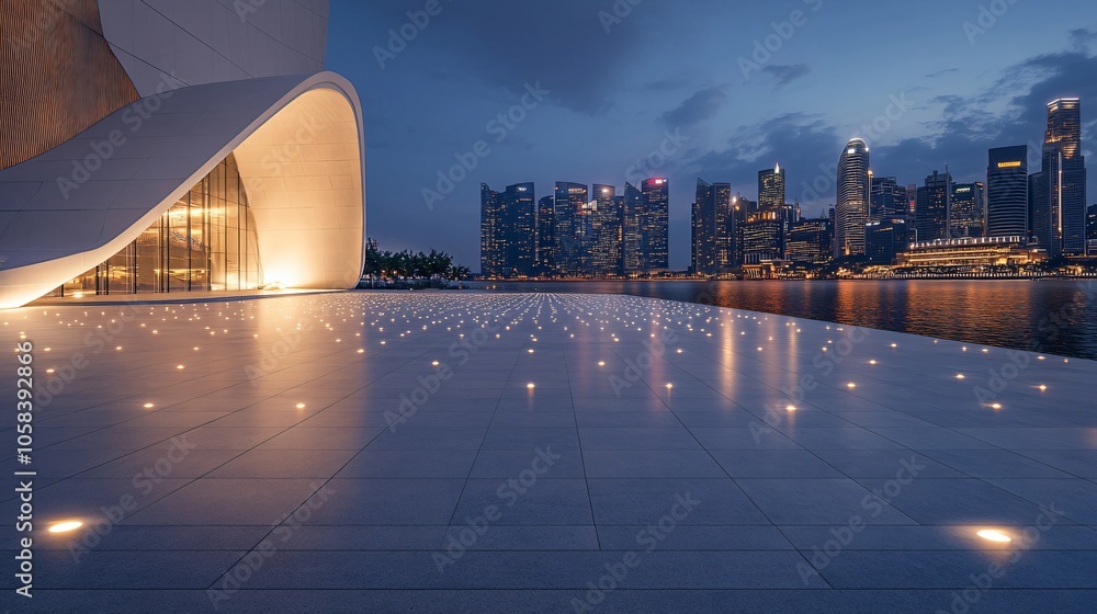 Fototapeta premium Opera House and Modern Architecture with City Skyline, Financial District, Urban Landscape, and Commercial Setting