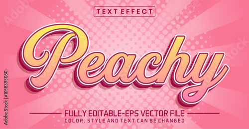 Peachy font Text effect editable