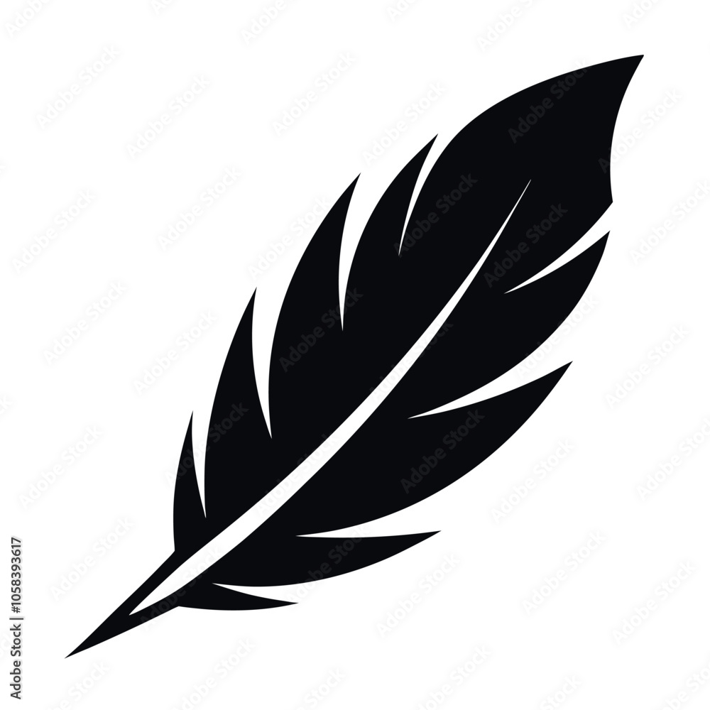 Obraz premium Feather icon silhouette vector design