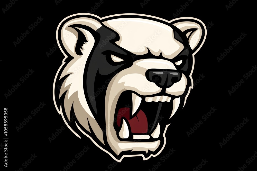 A white bear with a black background - Animals A white bear with a black background - Animals