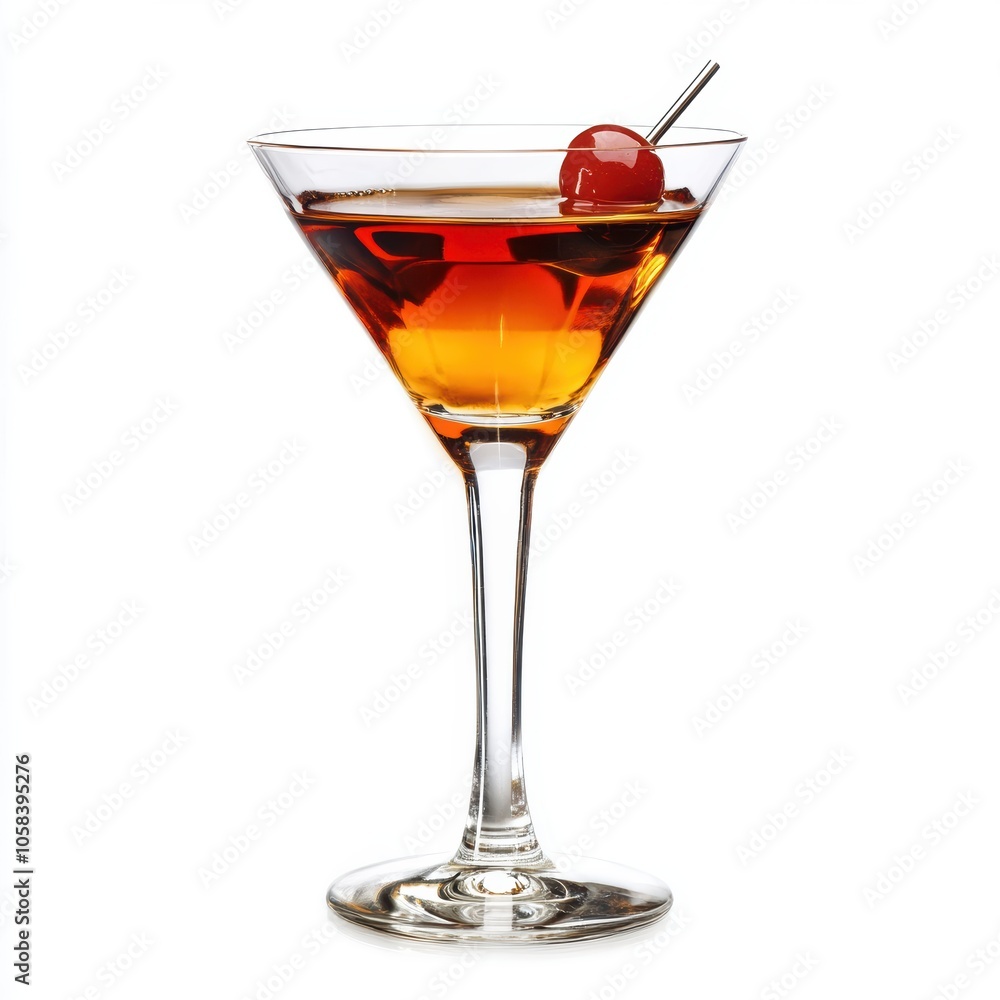 Manhattan cocktail isolated on white background Manhattan cocktail isolated on white background