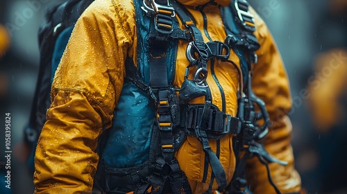 Parachute harness closeup