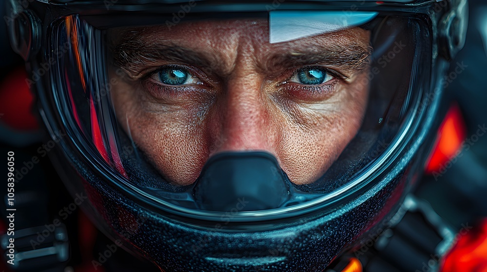 Skydiver's intense focus Skydiver's intense focus