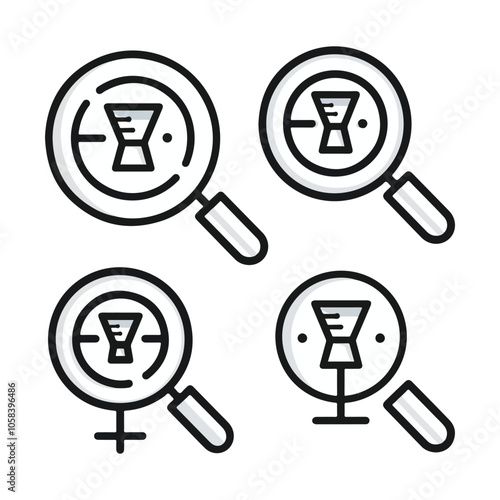 magnifying icon set