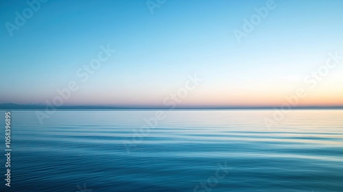 Calm Ocean with Soft Evening Sky Colors