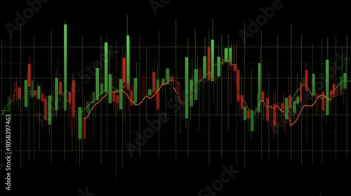 Stock Market Trend Analysis with Green and Red Bars