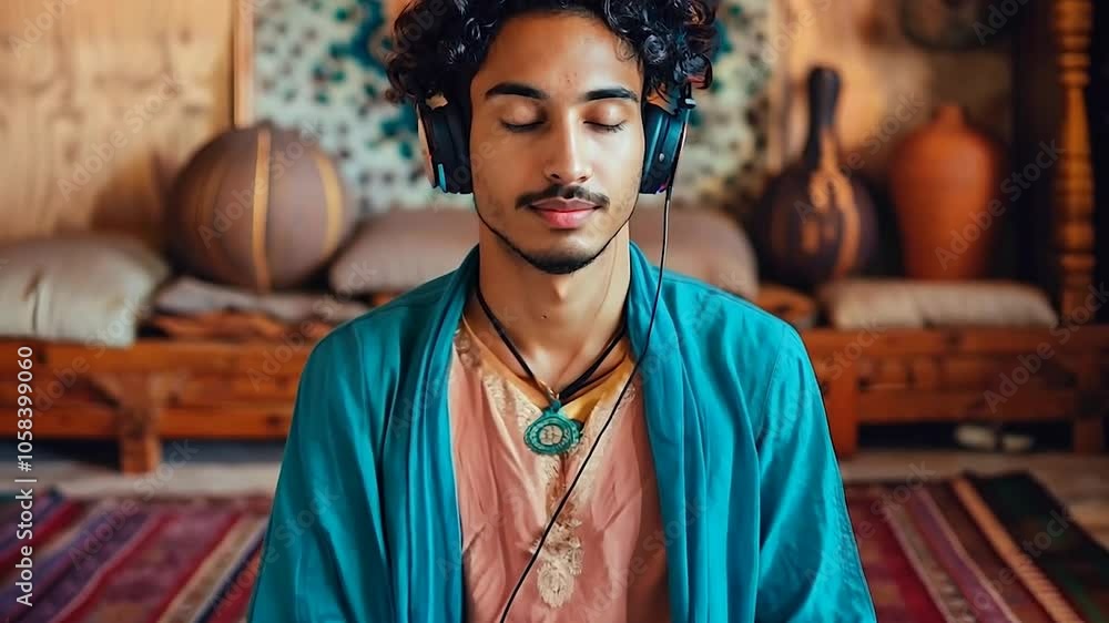 AI-generated image of a person meditating peacefully in a bohemian interior. Calm, serene, and spiritual. Generative AI AI-generated image of a person meditating peacefully in a bohemian interior. Calm, serene, and spiritual. Generative AI