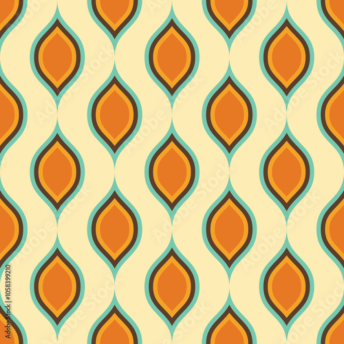 Seamless tan beige vintage ogee ornate pattern vector