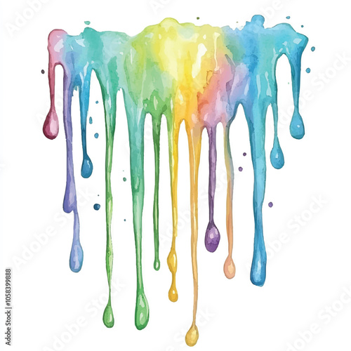 Drip watercolor clipart illustration