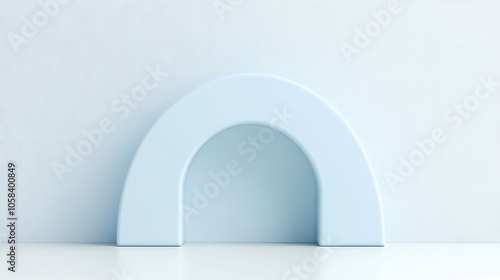 Minimalist Blue Archway for Product Display and Background Plain Textured Background for Web Design and Copy