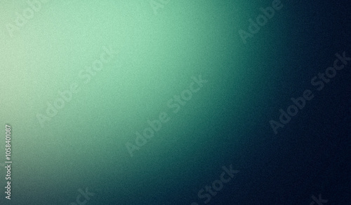 Green blue black grainy gradient backdrop design. Abstract glowing colors from dark to light, Vibrant color flow shaped grainy gradient texture, ideal for any project