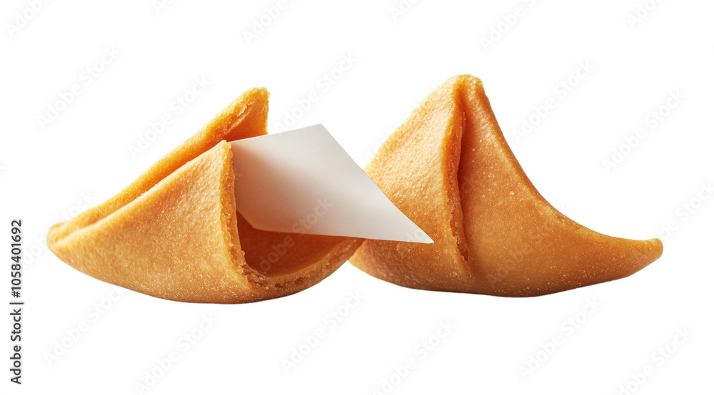 Broken fortune cookie close up, created with Generative AI technology, PNG Broken fortune cookie close up, created with Generative AI technology, PNG