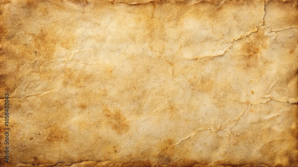 A close-up of a worn parchment texture with visible dirt and dust particles, giving it a sense of age and abandonment, dirty, forgotten, dusty, worn paper, creased A close-up of a worn parchment texture with visible dirt and dust particles, giving it a sense of age and abandonment, dirty, forgotten, dusty, worn paper, creased