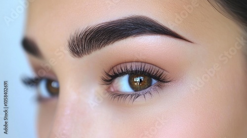 Close-Up of Beautiful Eye with Defined Eyebrow