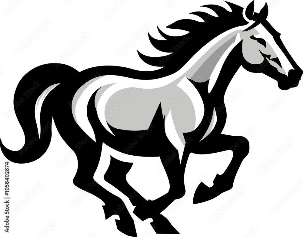American Mustang Silhouette Vector Illustration American Mustang Silhouette Vector Illustration