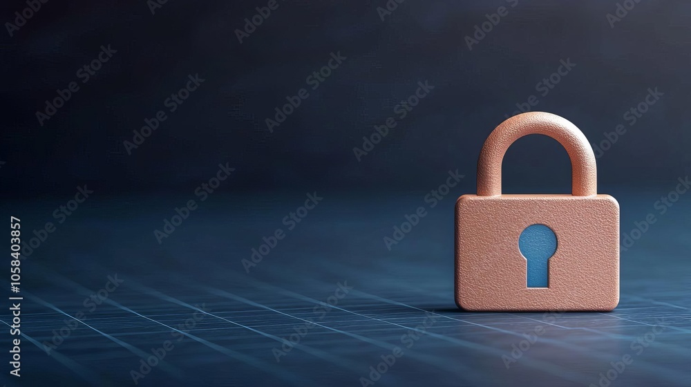 Fototapeta premium A close-up of a padlock on a dark surface, symbolizing security and protection. Ideal for themes related to cybersecurity and safety.