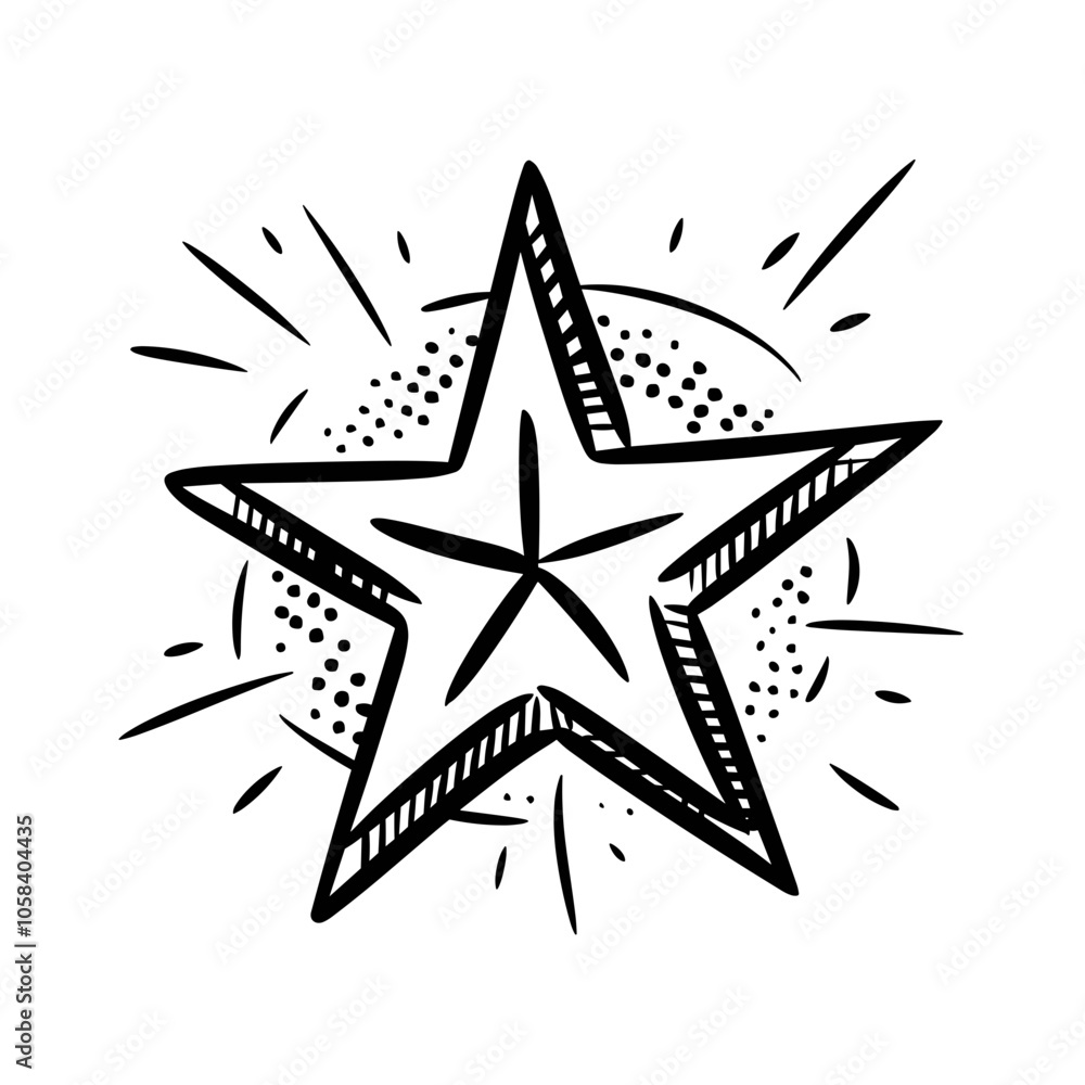 Star Icon Illustration in Doodle Style, Vector Art Star Icon Illustration in Doodle Style, Vector Art