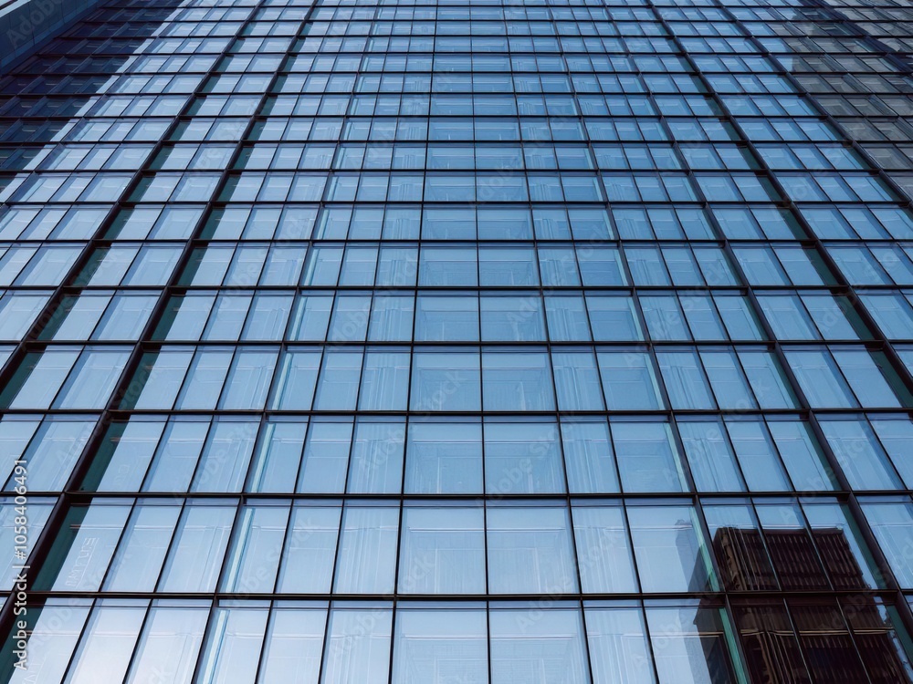 Modern glass facade of a skyscraper in the city center, skyscraper, financial district Modern glass facade of a skyscraper in the city center, skyscraper, financial district