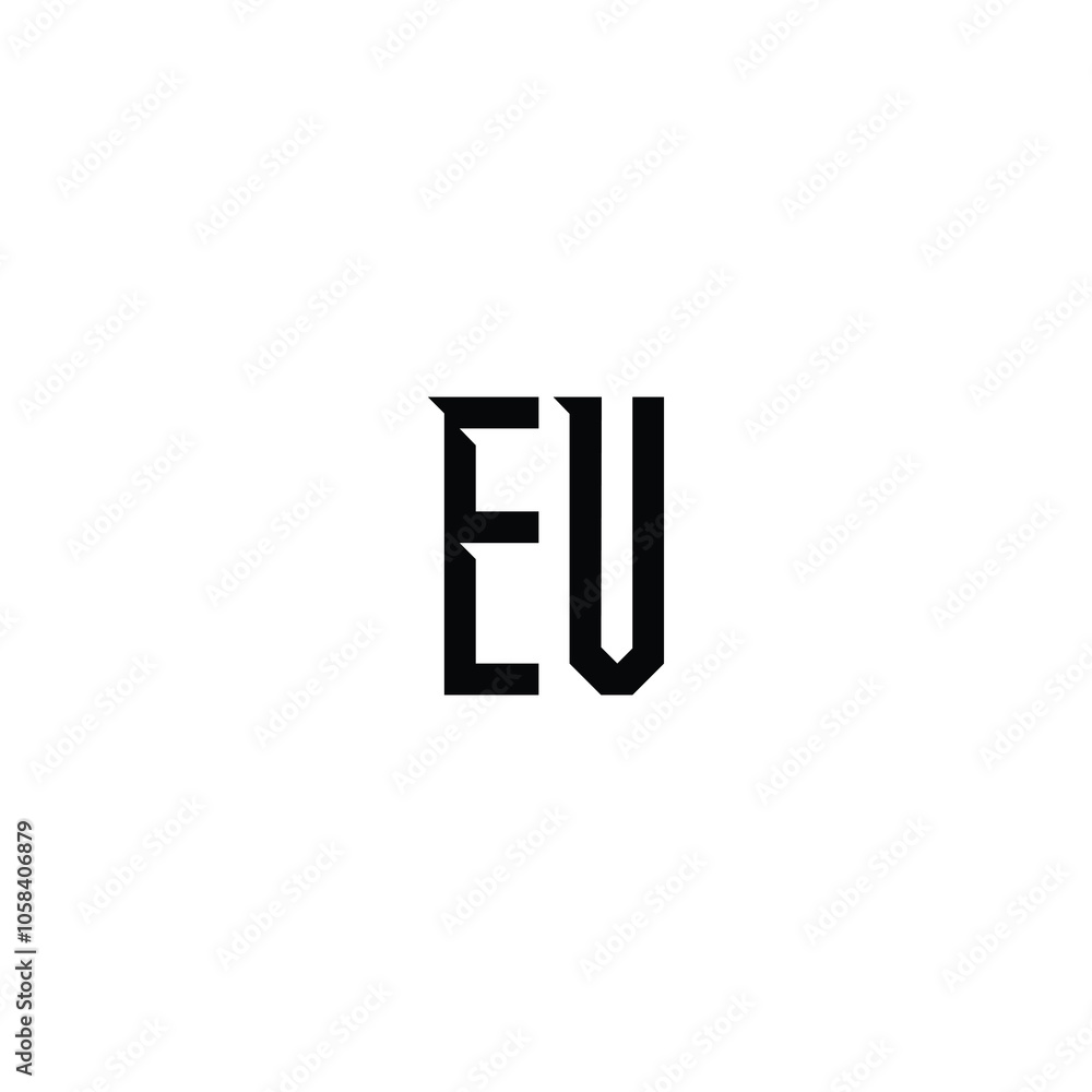 EV monogram logo design letter text name symbol monochrome logotype alphabet character simple logo EV monogram logo design letter text name symbol monochrome logotype alphabet character simple logo
