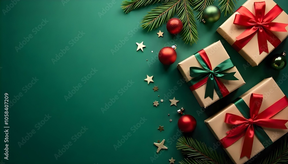 christmas background with christmas tree and box christmas background with christmas tree and box