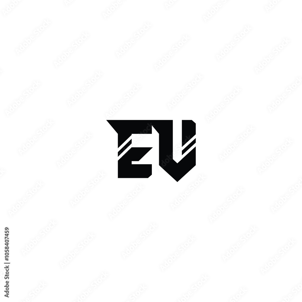 EV monogram logo design letter text name symbol monochrome logotype alphabet character simple logo EV monogram logo design letter text name symbol monochrome logotype alphabet character simple logo