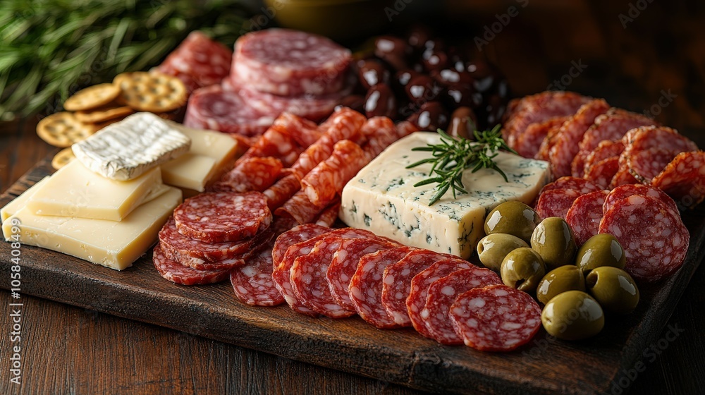 Assorted Charcuterie Board with High Quality Ingredients Assorted Charcuterie Board with High Quality Ingredients