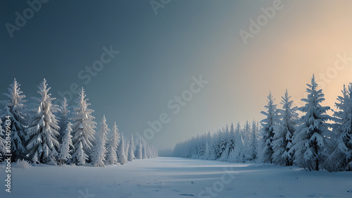 snow covered trees