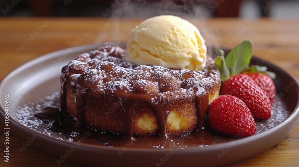 Decadent Chocolate Lava Dessert with Ice Cream Decadent Chocolate Lava Dessert with Ice Cream