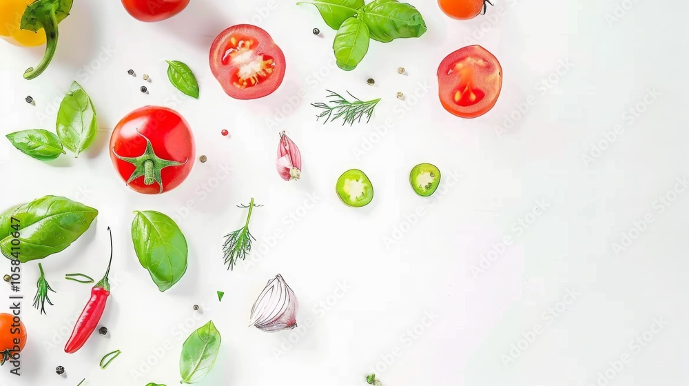 Fresh Vegetable Flat Lay on White Background, Top View with Copy Space for Text or Banner Design, Ideal for Food Concept and Healthy Lifestyle Promotion, High-Resolution Image for Commercial Use Fresh Vegetable Flat Lay on White Background, Top View with Copy Space for Text or Banner Design, Ideal for Food Concept and Healthy Lifestyle Promotion, High-Resolution Image for Commercial Use
