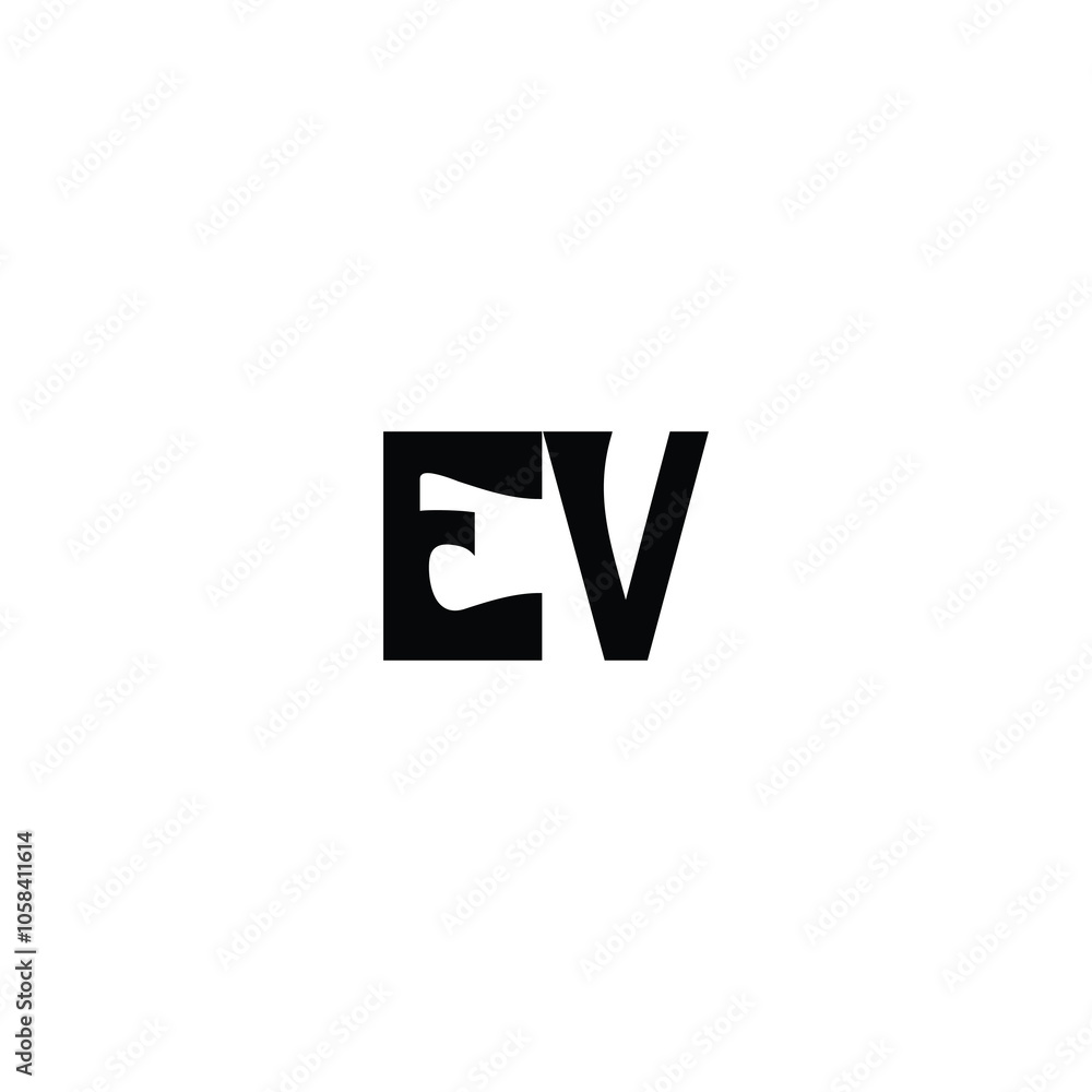 EV monogram logo design letter text name symbol monochrome logotype alphabet character simple logo EV monogram logo design letter text name symbol monochrome logotype alphabet character simple logo