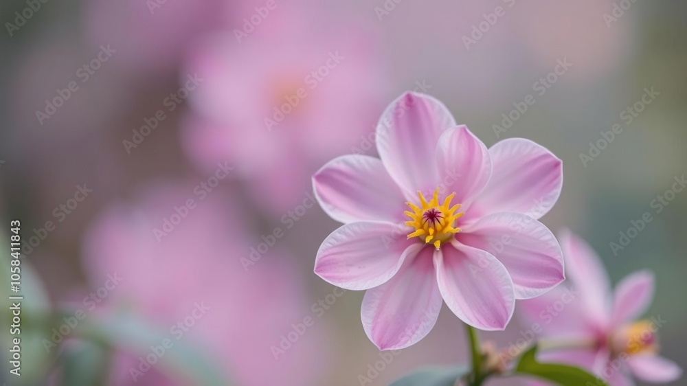 Soft pastel colored flower blooming in a blur style background, elegant, seasonal Soft pastel colored flower blooming in a blur style background, elegant, seasonal
