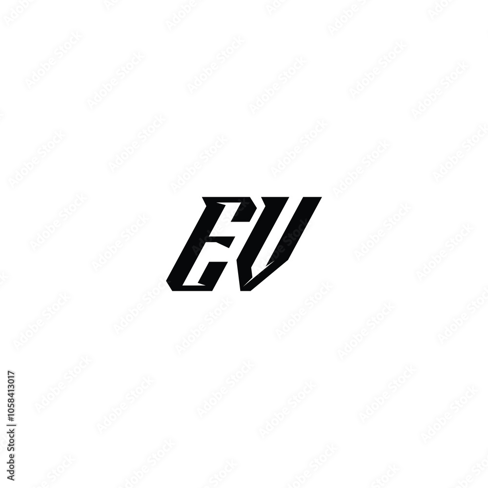EV monogram logo design letter text name symbol monochrome logotype alphabet character simple logo EV monogram logo design letter text name symbol monochrome logotype alphabet character simple logo
