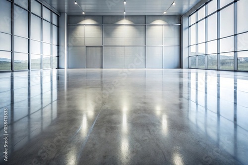 Wallpaper Mural Smooth concrete floor with subtle sheen and reflective surfaces, smooth, glossy, concrete, design, reflective Torontodigital.ca