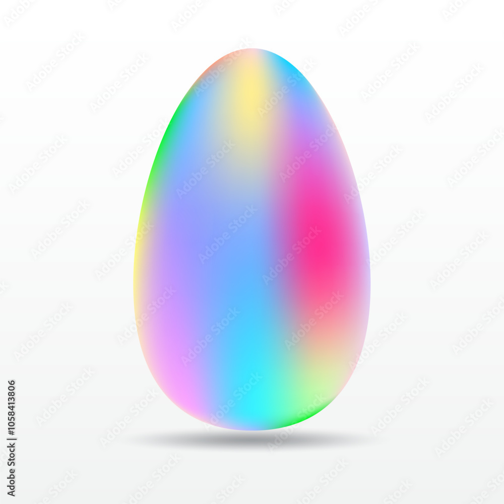 Easter multicolored egg isolated on a white background, 3d effect. Vector illustration. Easter multicolored egg isolated on a white background, 3d effect. Vector illustration.