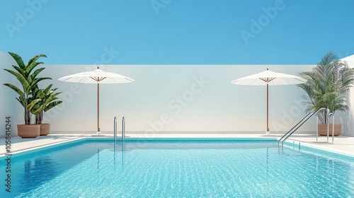 Relaxing at a Private Pool by the Beach in a Luxurious Hotel or Vacation Home, Perfect for a Calm and Rejuvenating Getaway