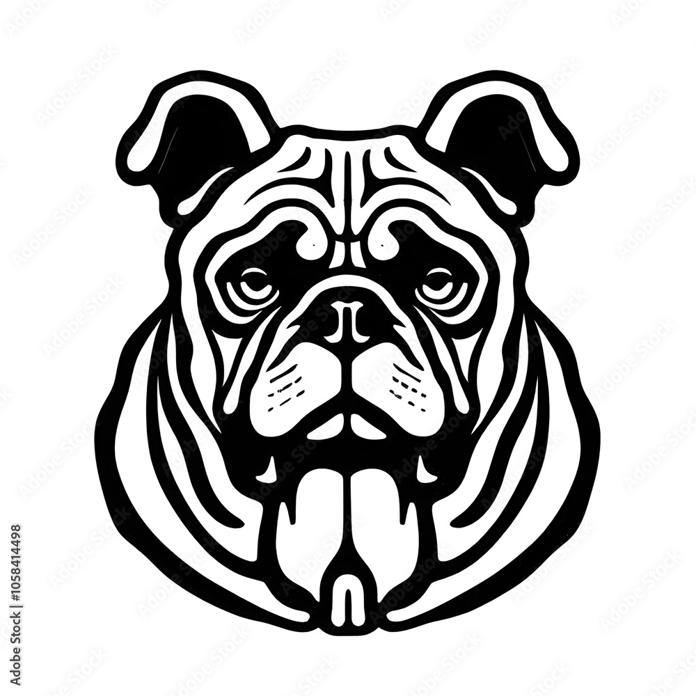 lino cut illustration of a fierce bulldog mascot head, sports team, logo, icon, dog, canine, graphic, emblem, print, traditional, artwork, art, ink, printmaking, vintage, retro, gritty, bold lino cut illustration of a fierce bulldog mascot head, sports team, logo, icon, dog, canine, graphic, emblem, print, traditional, artwork, art, ink, printmaking, vintage, retro, gritty, bold
