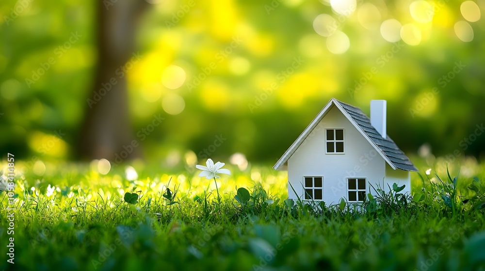 Charming miniature house amidst lush greenery and nature Charming miniature house amidst lush greenery and nature