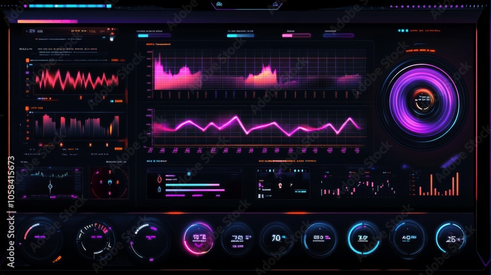 Obraz premium Futuristic Data Visualization Interface Design
