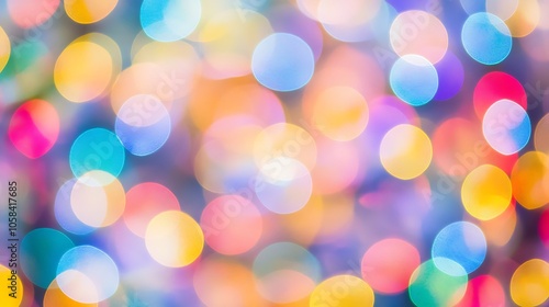 Abstract Blurred Background with Colorful Bokeh Lights for Festive or Holiday Design Simple Neutral Background with Free Space for Design