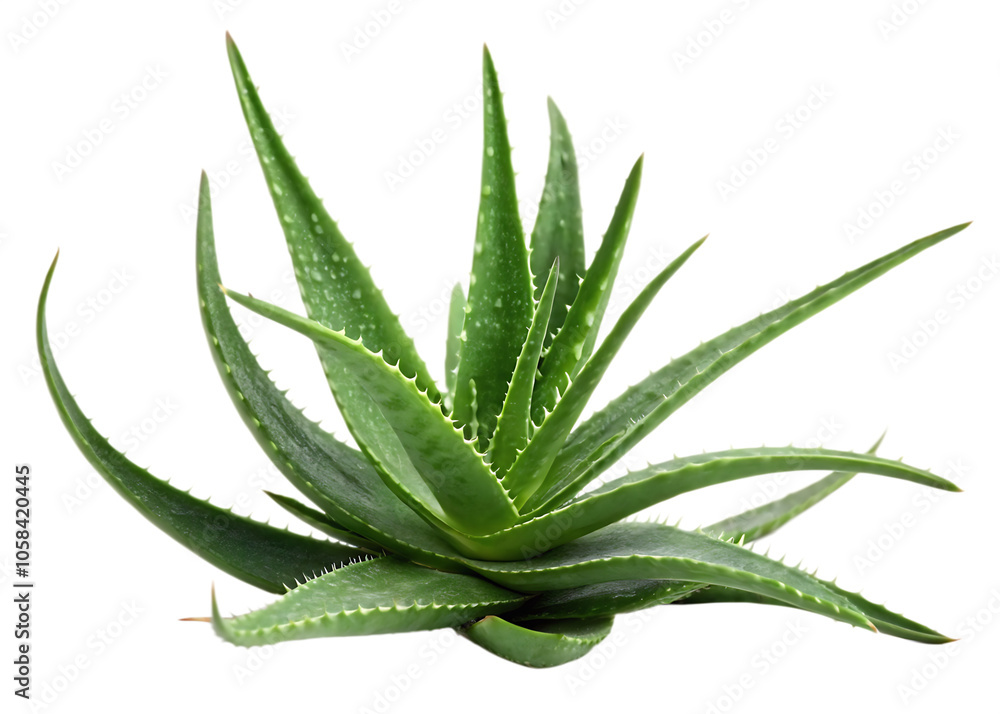 Green fresh aloe vera. isolated on white background as transparent. PNG. AI GENERATED. Green fresh aloe vera. isolated on white background as transparent. PNG. AI GENERATED.