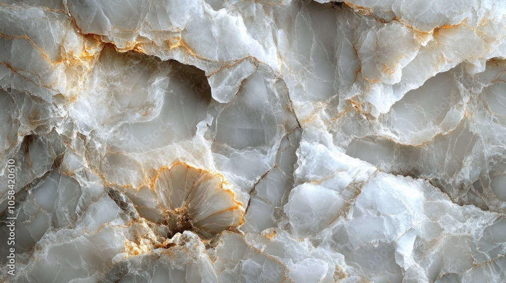 Close-up of a textured, light-colored mineral surface with veins. Close-up of a textured, light-colored mineral surface with veins.