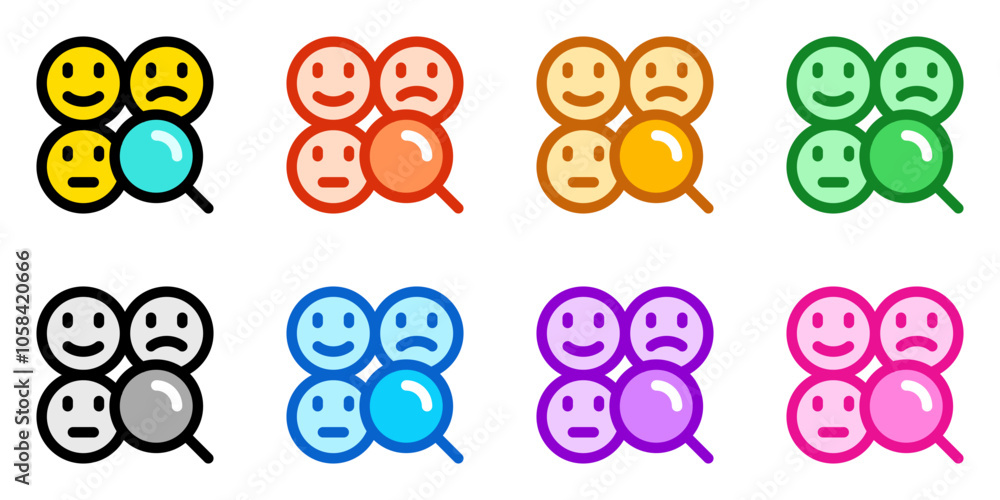 Editable sentiment analysis, emotion vector icon. AI technology, artificial intelligence, computer. Part of a big icon set family. Perfect for web and app interfaces, presentations, infographics, etc Editable sentiment analysis, emotion vector icon. AI technology, artificial intelligence, computer. Part of a big icon set family. Perfect for web and app interfaces, presentations, infographics, etc