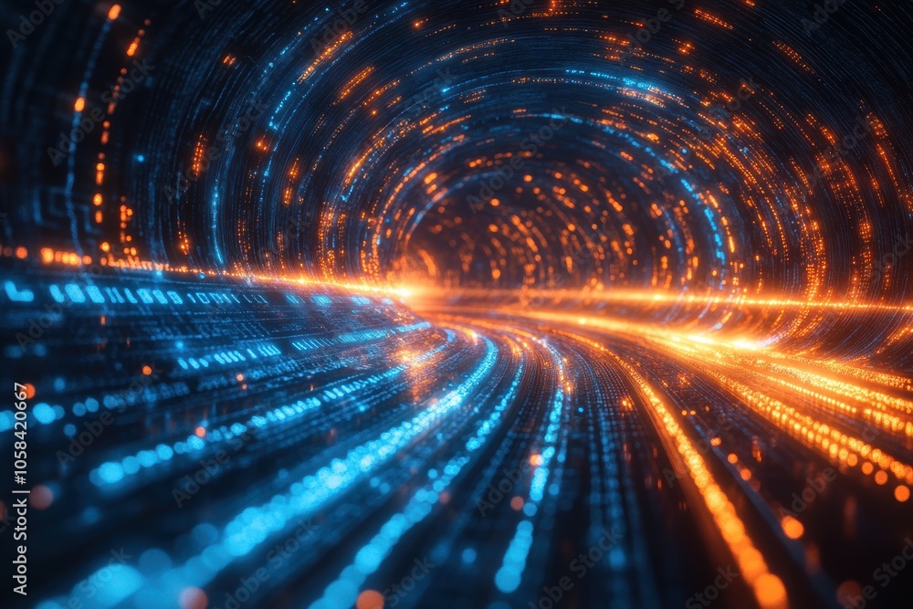 An abstract visualization of a digital data stream, with countless lines of code or data points An abstract visualization of a digital data stream, with countless lines of code or data points