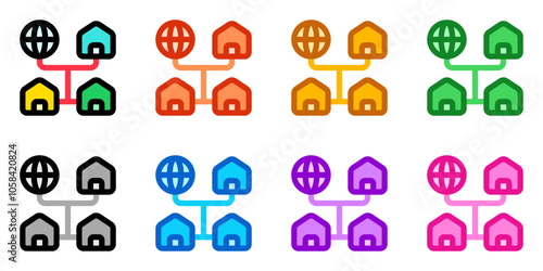 Editable local, home, network, LAN, connection vector icon. Remote work, job, profession, freelance. Part of a big icon set family. Perfect for web and app interfaces, presentations, infographics, etc