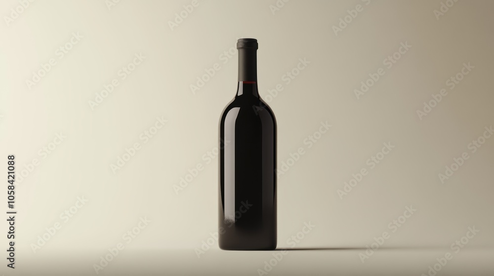 the packaging design of the Luxury and Cool wine bottle. The background is a simple gray paper, showing a light beige style that emphasizes minimalism. the packaging design of the Luxury and Cool wine bottle. The background is a simple gray paper, showing a light beige style that emphasizes minimalism.
