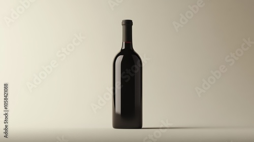 the packaging design of the Luxury and Cool wine bottle. The background is a simple gray paper, showing a light beige style that emphasizes minimalism.