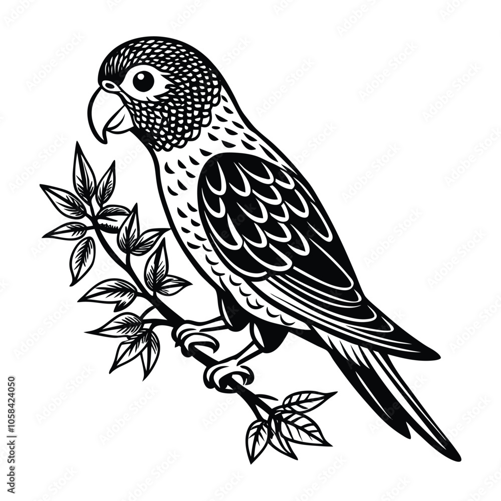 Obraz premium a love bird is tree food eating silhouette