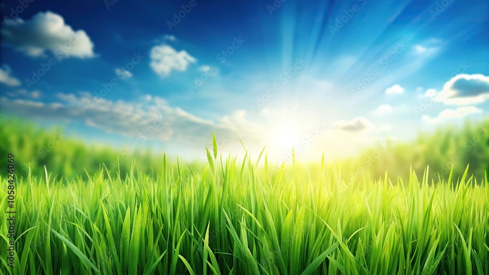 Green grass background for desktop wallpaper with a long shot perspective Green grass background for desktop wallpaper with a long shot perspective