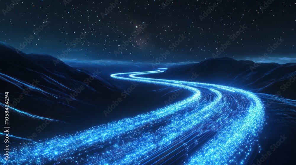 Abstract Night Sky with a Road of Light Abstract Night Sky with a Road of Light