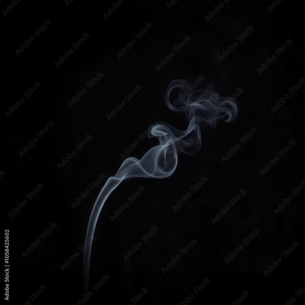 abstract white smoke on black background close up, AI generation abstract white smoke on black background close up, AI generation